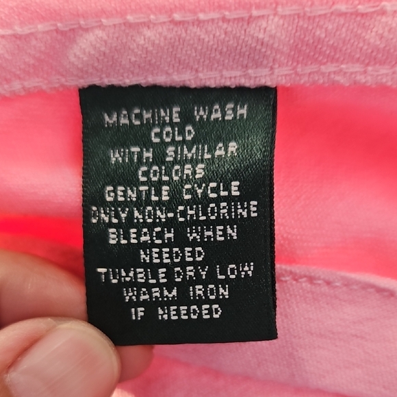 Lauren Jeans Co By Ralph Lauren Pink Denim Jacket with Gold Buttons Size Med - Picture 8 of 8